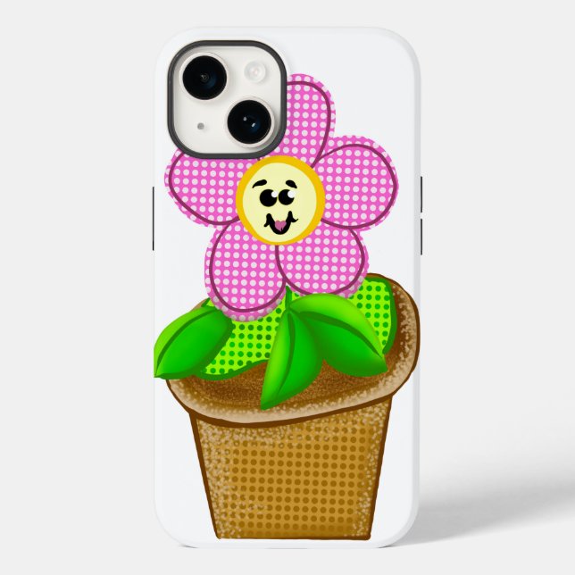 Cute Rosy Posy Poted Flower Fodral-Mate iphone cas (Baksida)