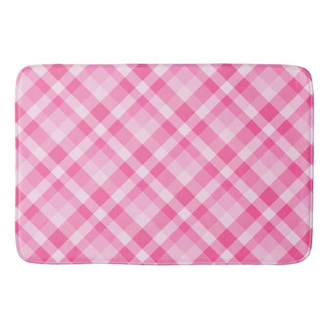 Cute Rosy Rosa Play Mönster Large Bath Mat Badrumsmatta (Framsidan)