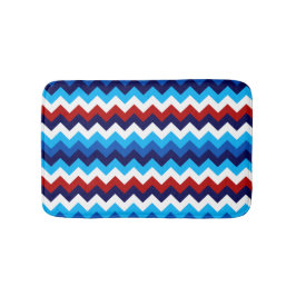 Cute Rött vitt blått Chevrons Small Bath Mat Badrumsmatta