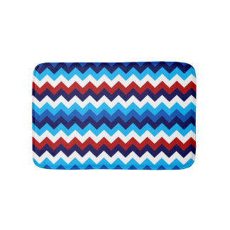 Cute Rött vitt blått Chevrons Small Bath Mat Badrumsmatta
