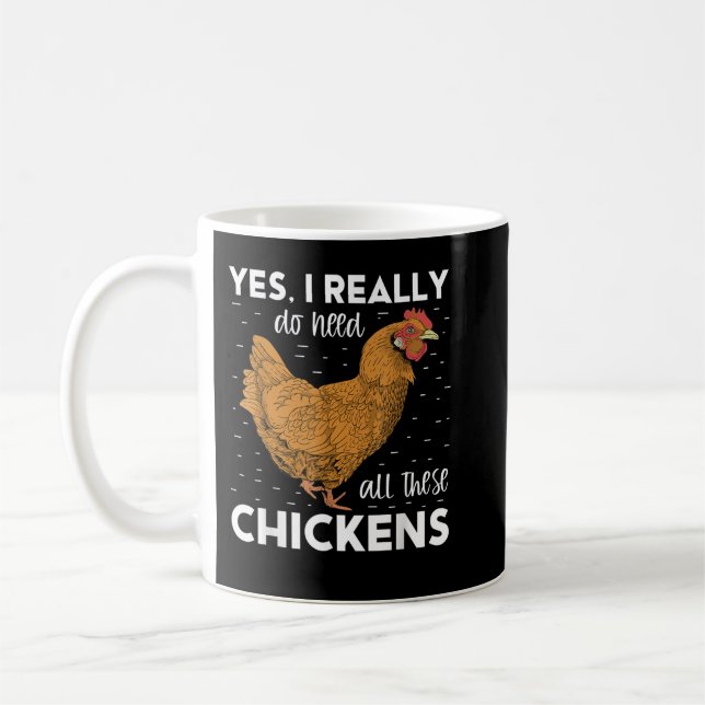Cute Rött vitt blått Chicken American Flagga Farme Kaffemugg (Vänster)