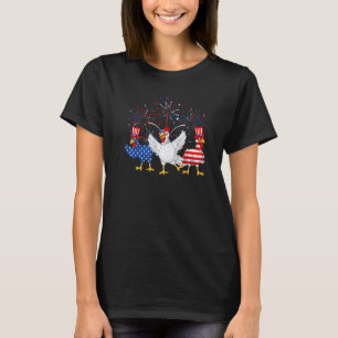 Cute Rött vitt blått Chicken American Flagga Farme T Shirt