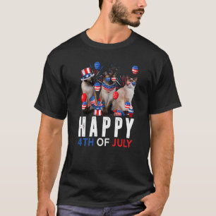Cute Rött vitt blått Siamese Cat Patriotic Lycklig T Shirt