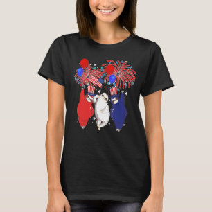 Cute Rött vitt blått Sloth & USA flagga Patriotic T Shirt