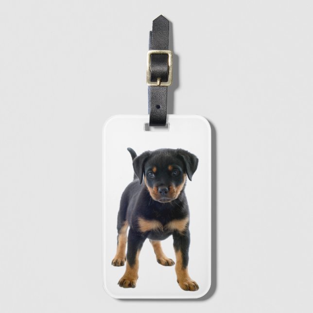 Cute Rottie Puppy Hund Rottweiler  Bagagebricka (Framsida vertikal)