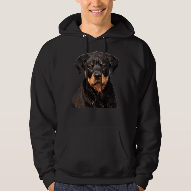 Cute Rottweiler Funny Hoodie (Framsida)