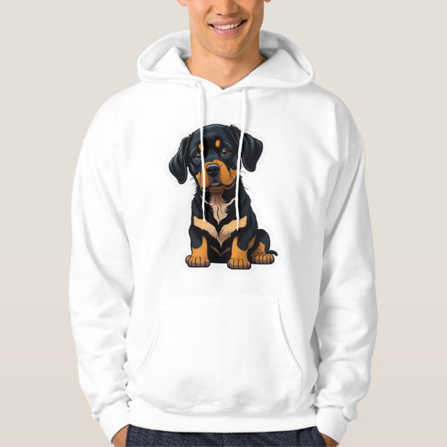 Cute Rottweiler - Gifts for Rottweiler Hundägare Hoodie (Framsida)