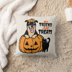 Cute Rottweiler Halloween, inga tricks bara tremor Kudde