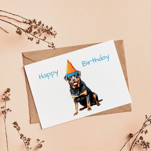 Cute Rottweiler Hund Birthday Card Kort