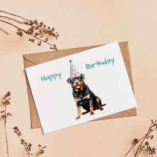 Cute Rottweiler Hund Birthday Card Kort