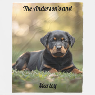 Cute Rottweiler-Personlig Fleecefilt