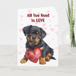 Cute Rottweiler Puppy Hund Allt du behöver Valenti Helgkort