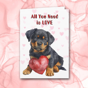 Cute Rottweiler Puppy Hund Allt du behöver Valenti Helgkort