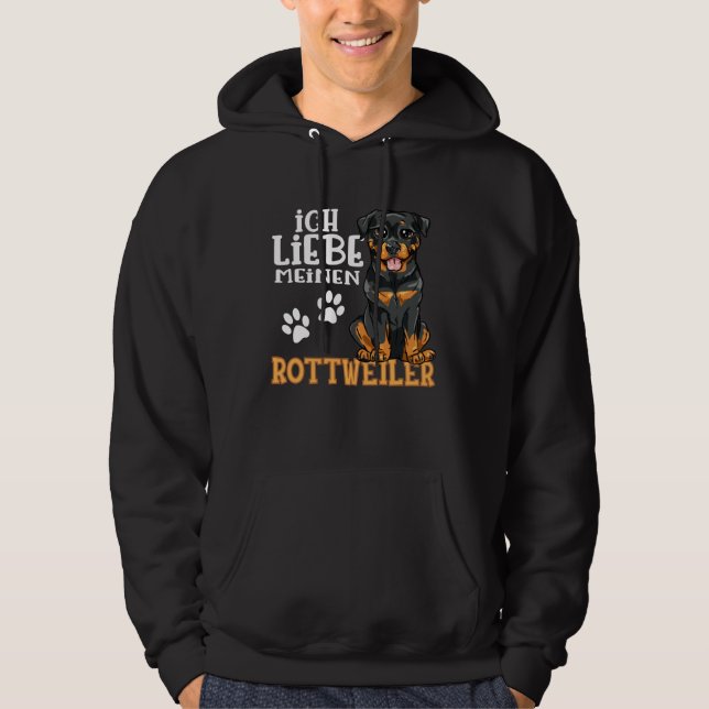 Cute Rottweiler Rotti Dog Ich Liebe Meine Rottweil Hoodie (Framsida)