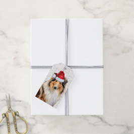 Cute Rough Collie Hund jul Presentetikett