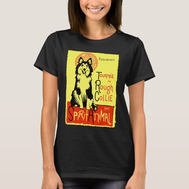 Cute Rough Collie Rough Haired Collie Dog T Shirt (Framsida)