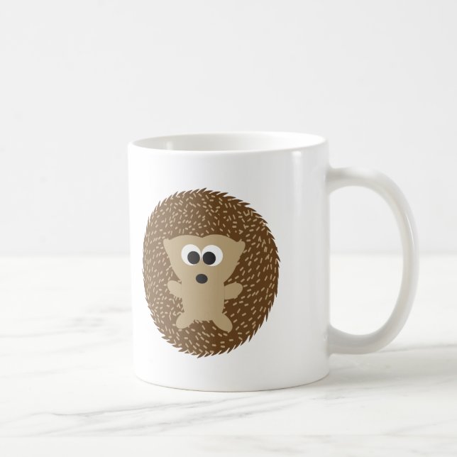 Cute Round Hedgehog Kaffemugg (Höger)