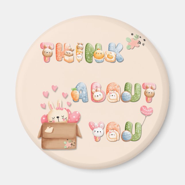 Cute Round Magnet | Tänka om dig (Framsidan)