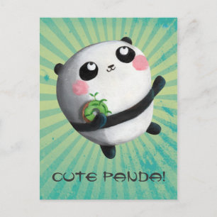 Cute Round Panda Vykort