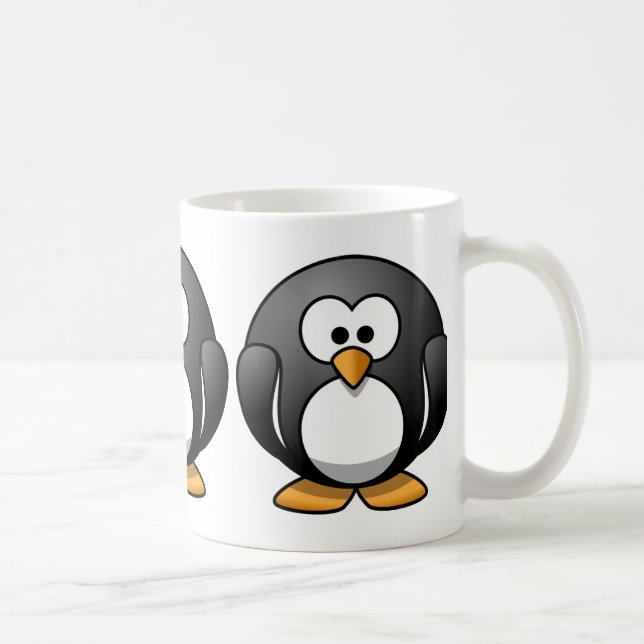 Cute Round Penguin-design Kaffemugg (Höger)