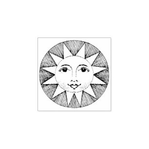 Cute Round Smiling Sol Mini Art Stämpel