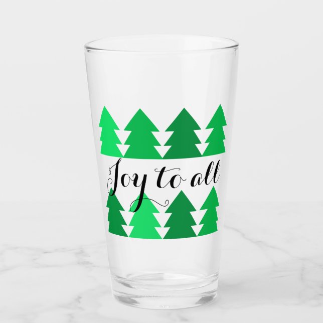 Cute Rows of Grönt Julgranar Joy to All Glaskopp (Framsida)