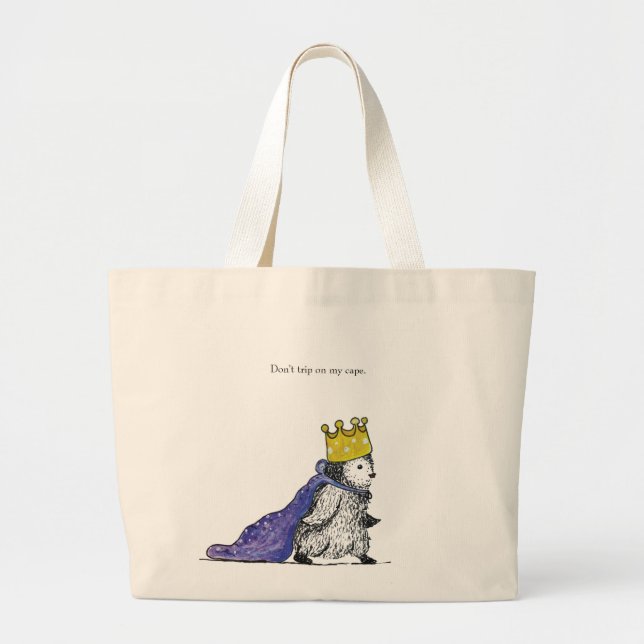 Cute Royal Penguin Canvas Tote Jumbo Tygkasse (Framsidan)