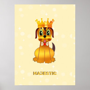 Cute Royal Puppy Hund Tecknad Poster
