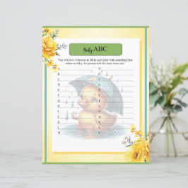 Cute Rubber Anka Baby Shower ABC-spel