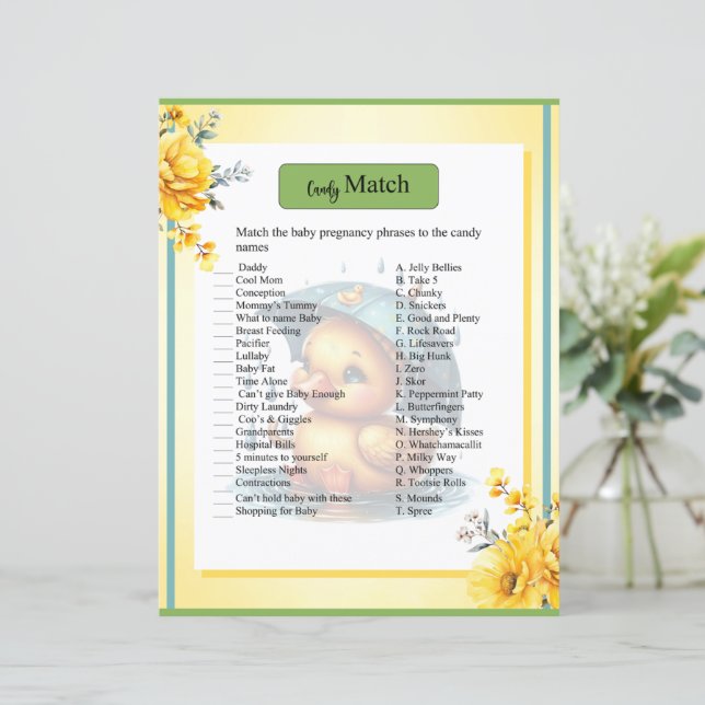 Cute Rubber Anka Baby Shower Candy Match Game (Stående Fram)