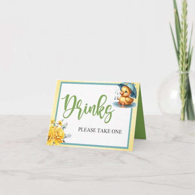 Cute Rubber Anka Drinks Bord Card Kort (Framsida)