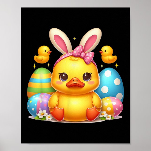 Cute Rubber Anka Duckling Bunny Headband Funny Eas Poster (Framsidan)
