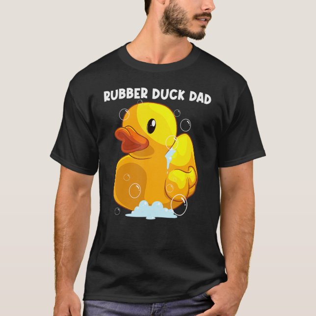 Cute Rubber Anka för Pappa Far Manar Rubber Duckie T Shirt (Framsida)