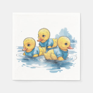 Cute Rubber Anka i Blue Clothing Pappersservett