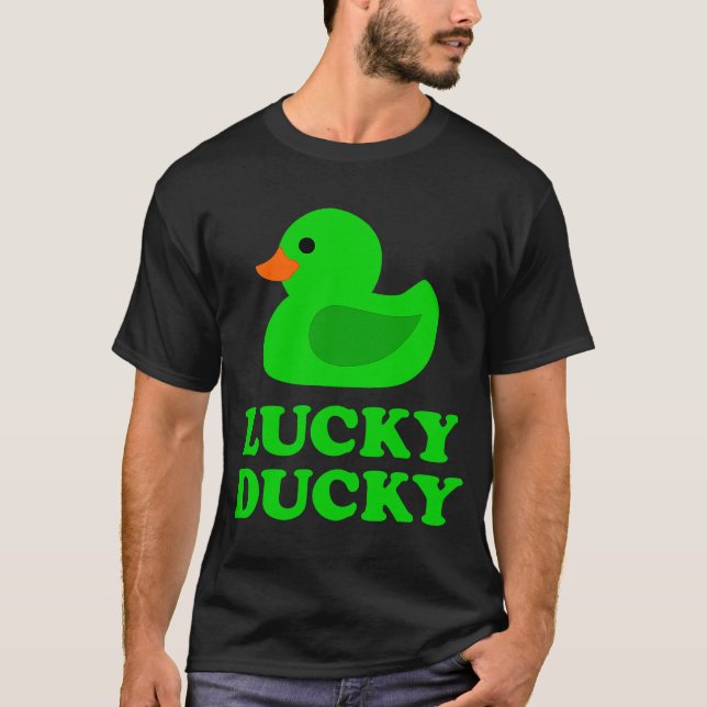 Cute Rubber Anka Lucky Ducky Quack Coola Animal Gr T Shirt (Framsida)