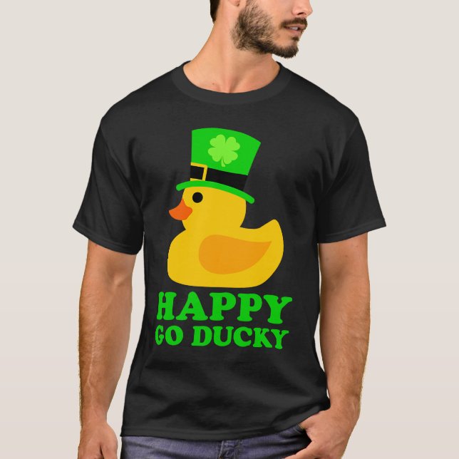 Cute Rubber Anka Lucky Fyra Löv C Leprechaun Hat T Shirt (Framsida)