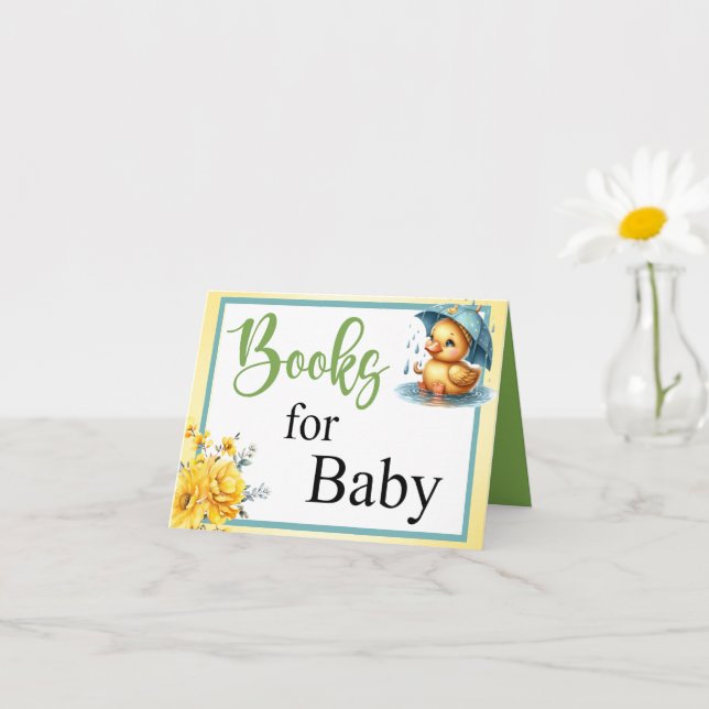 Cute Rubber Anka Shower Bokar för Baby-kort Kort (Liten växt)