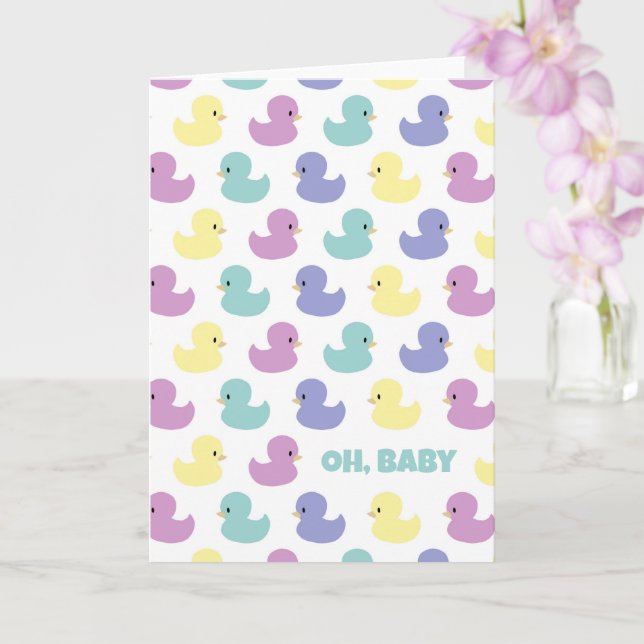Cute Rubber Duck Gender Neutral Blank Custom Kort (Orkide)