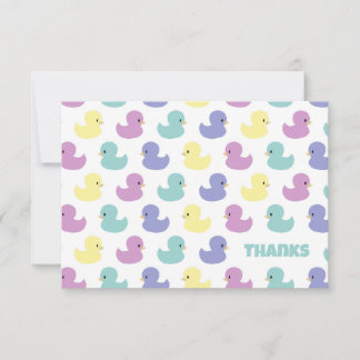 Cute Rubber Duck Gender Neutral Flat Thank You Kort