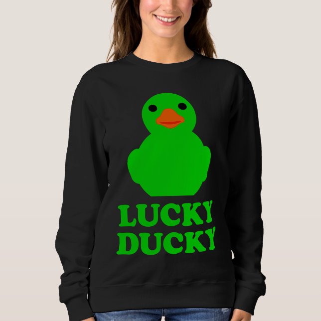 Cute Rubber Duck Lucky Ducky Quack Cool Animal Gra T Shirt (Framsida)