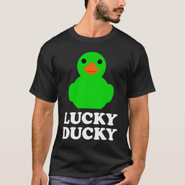 Cute Rubber Duck Lucky Ducky Quack Cool Animal Gra T Shirt (Framsida)