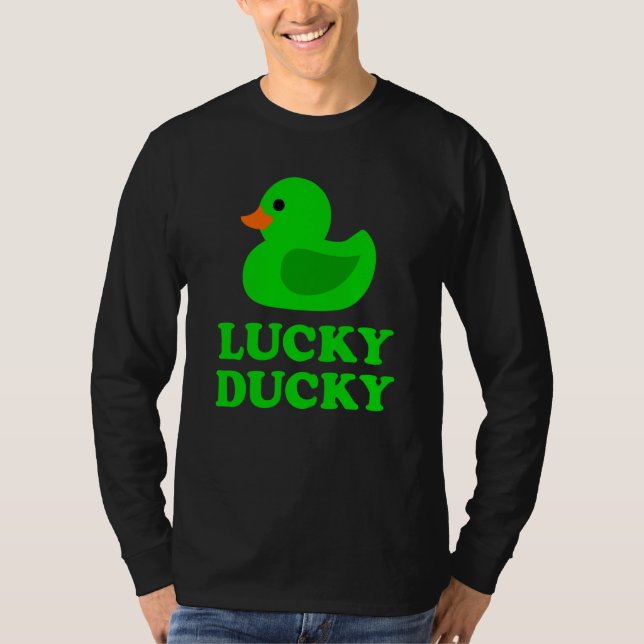 Cute Rubber Duck Lucky Ducky Quack Cool Animal Gra T Shirt (Framsida)
