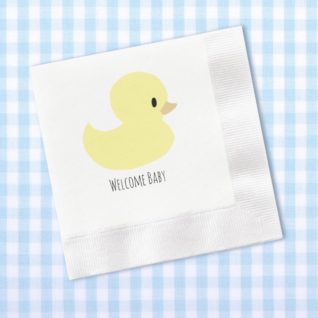 Cute Rubber Duck Personalized Baby Shower Custom Pappersservett (Skapare uppladdad)