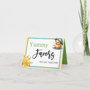 Cute Rubber Duck Yummy Favors Table Card Kort
