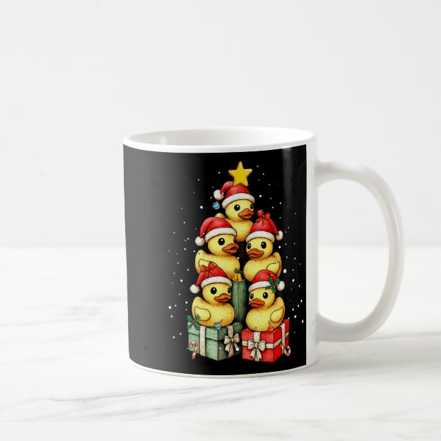 Cute Rubber Ducks Le Duckie Christmas Tree Xmas Ha Kaffemugg (Höger)