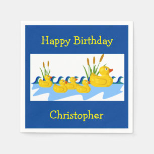 Cute Rubber Ducky Anka Animal Boy Birthday Pappersservett