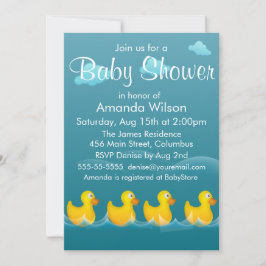 Cute Rubber Ducky Baby Shower Inbjudningar