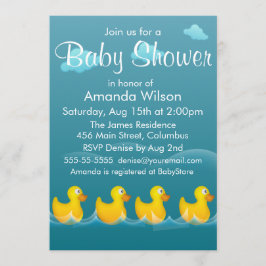 Cute Rubber Ducky Baby Shower Inbjudningar