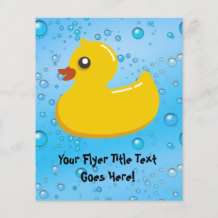 Cute Rubber Ducky/Blue Bubbles Flygblad