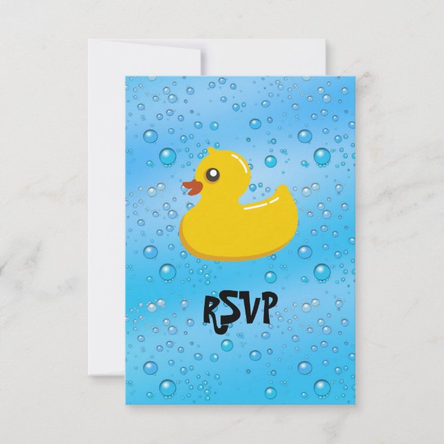 Cute Rubber Ducky/Blue Bubbles OSA Kort (Framsida)